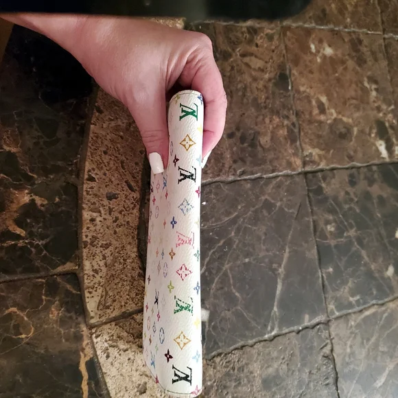 Louis Vuitton White Multicolor Murakami Continental Long Wallet Yellow Interior - Picture 5 of 16